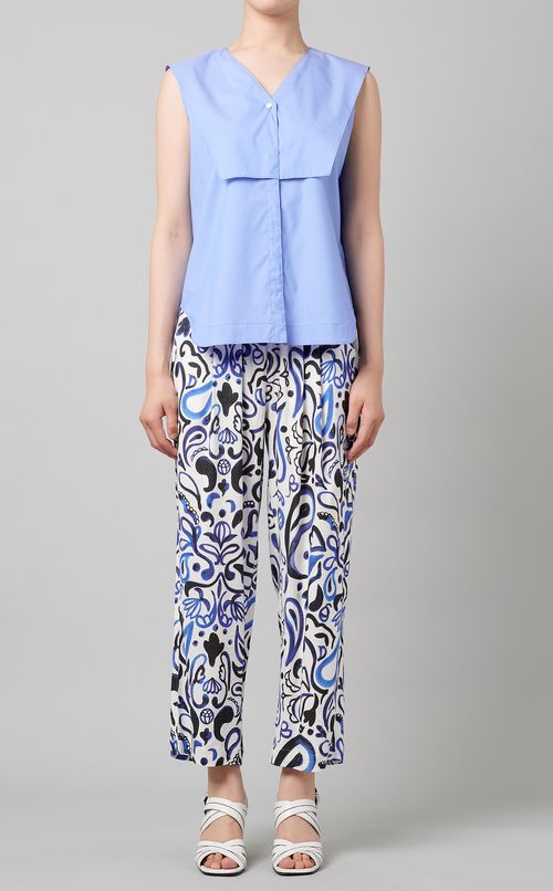 コットン混セーラーカラーシャツ