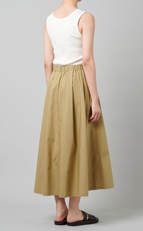 コットン混フレアイージースカート