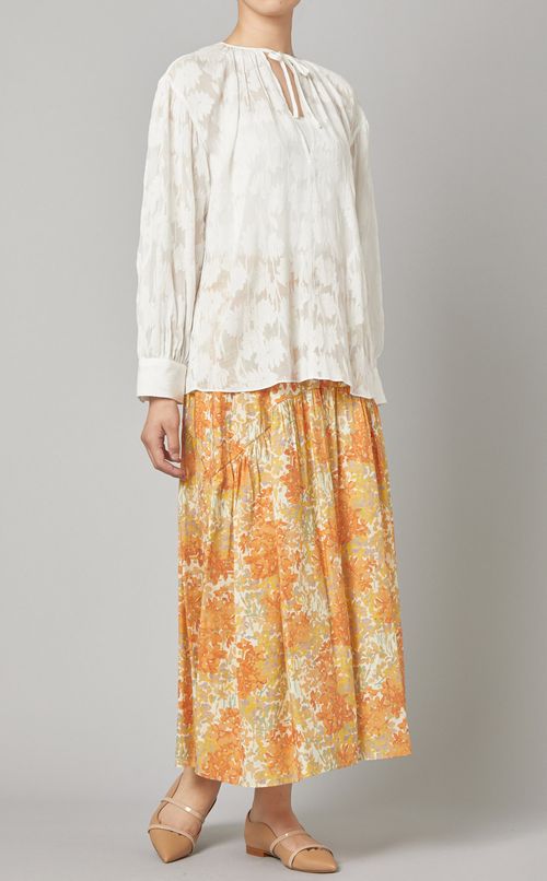 フラワープリントロングスカート