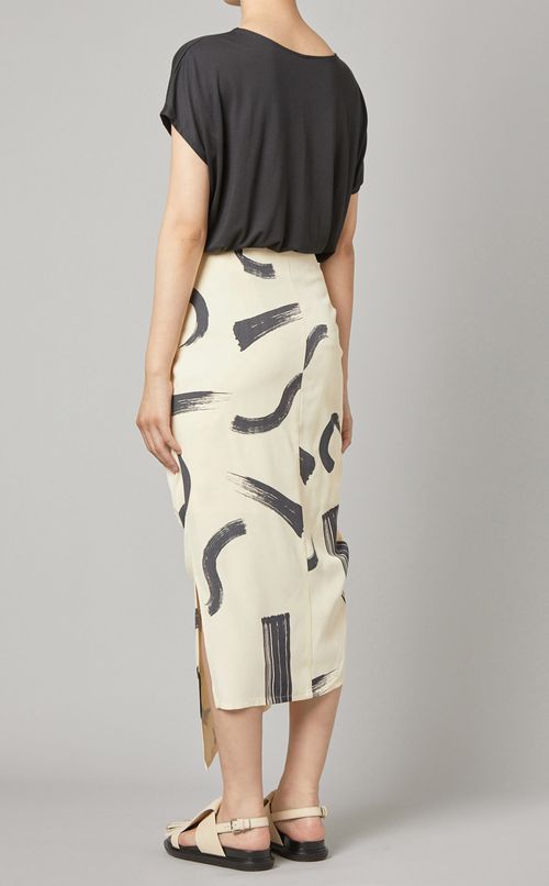 リネン混ギャザースカート