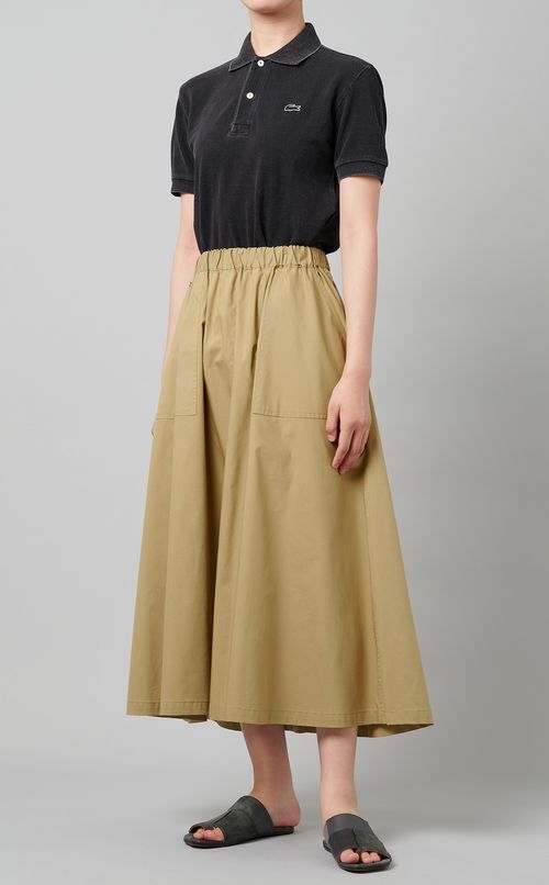 コットン混フレアイージースカート