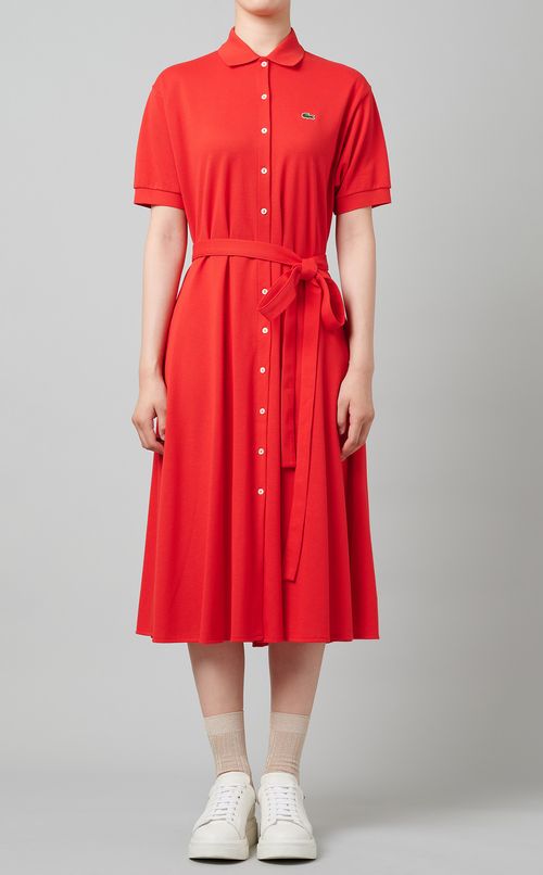 ベルト付ポロシャツワンピース