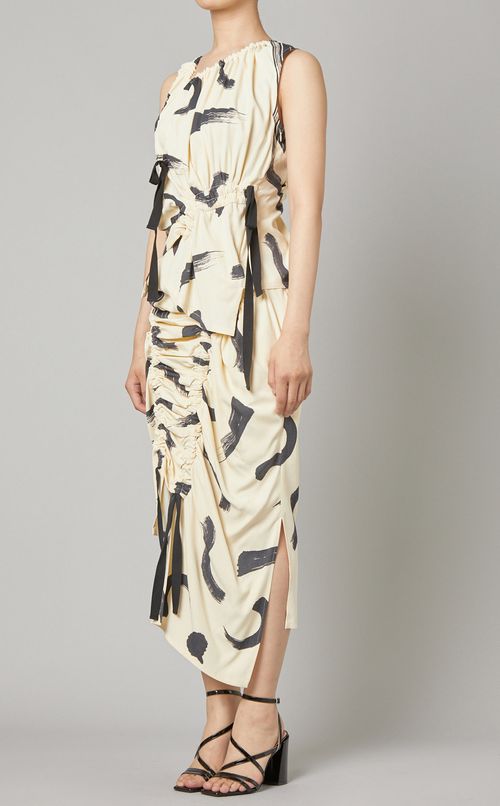 リネン混ギャザースカート