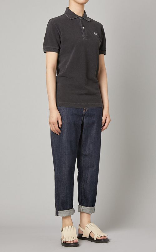 インディゴ染めポロシャツ