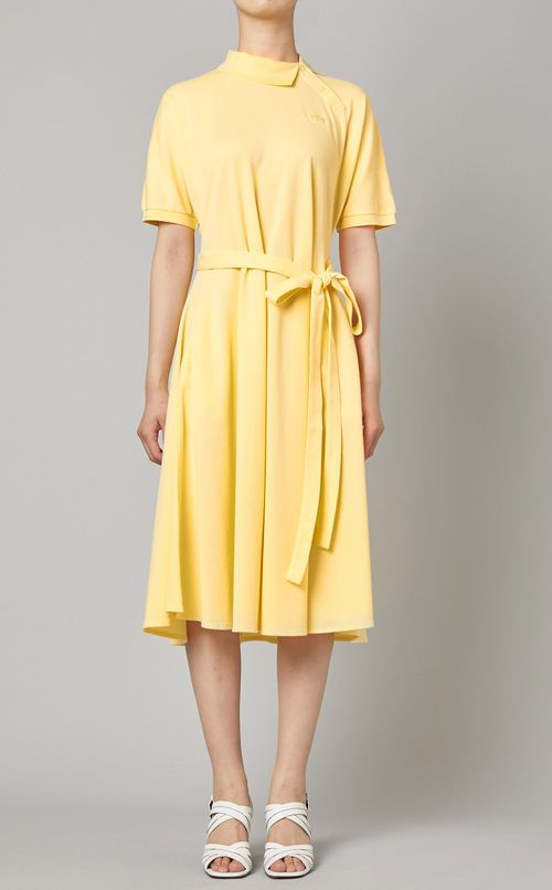 アシンメトリーカラーフレアワンピース