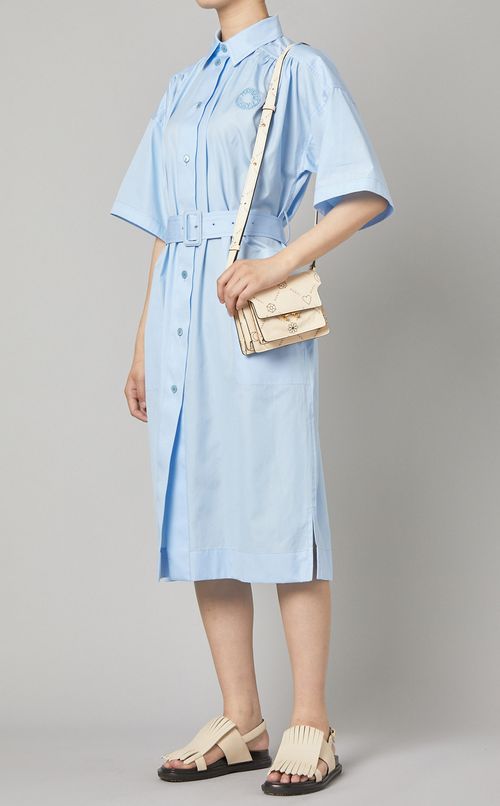 ベルト付コットンシャツワンピース