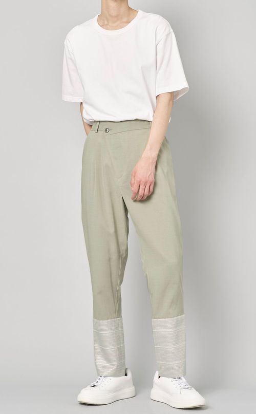 ラメボーダー切替パンツ