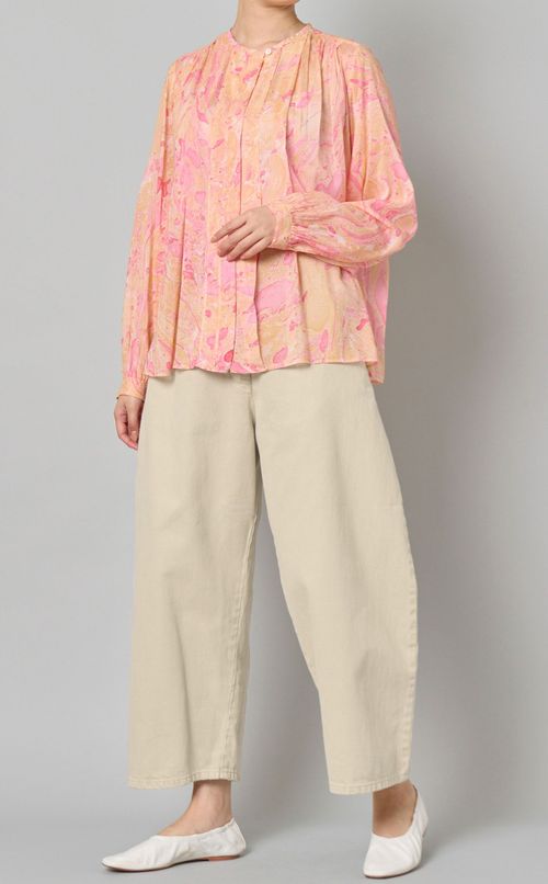 コットンワイドデニムパンツ