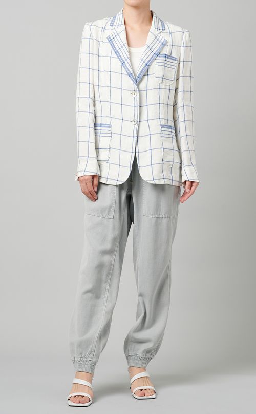 チェック柄リネンジャケット