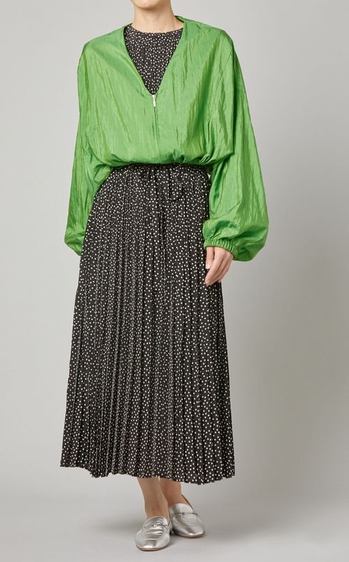 ドットプリントプリーツワンピース