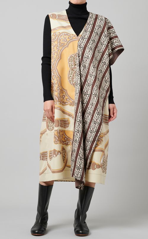 アシンメトリープリントワンピース