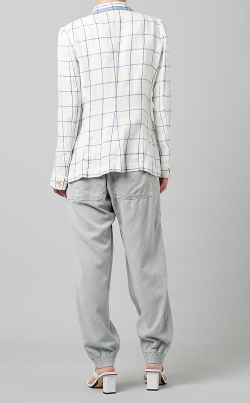 チェック柄リネンジャケット