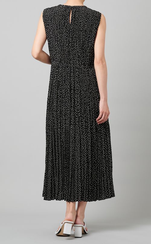 ドットプリントプリーツワンピース