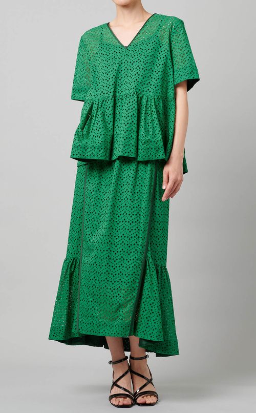 コットンレース2way切替ブラウス