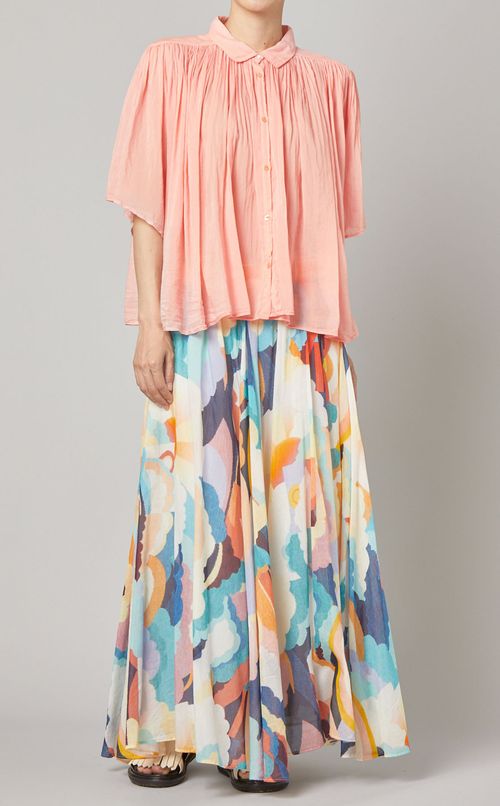 コットンシルクブラウス