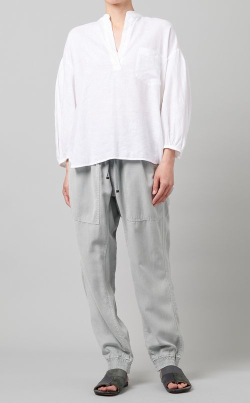 リネンパフスリーブブラウス