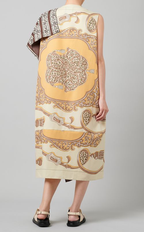 アシンメトリープリントワンピース