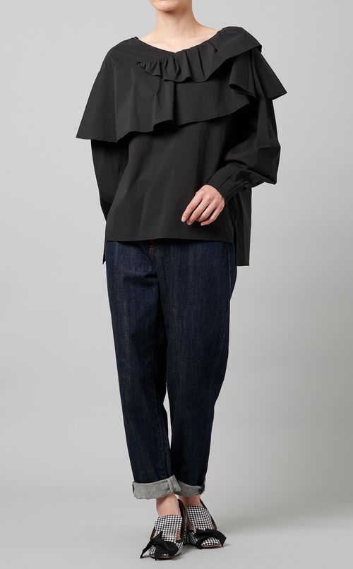 ラッフルタックレイヤードブラウス