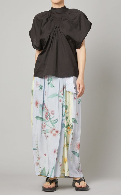 コットンサテンギャザープルオーバー