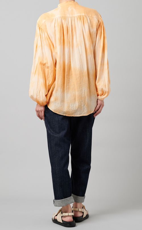 コットンシルクギャザーブラウス