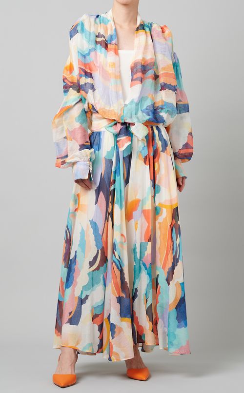 マルチプリントフレアスカート