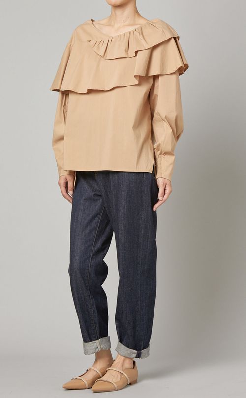 ラッフルタックレイヤードブラウス