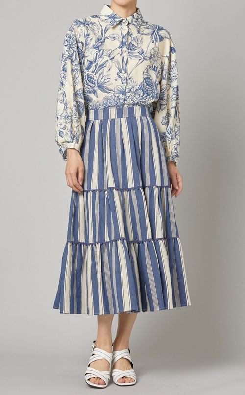 ストライプティアードスカート