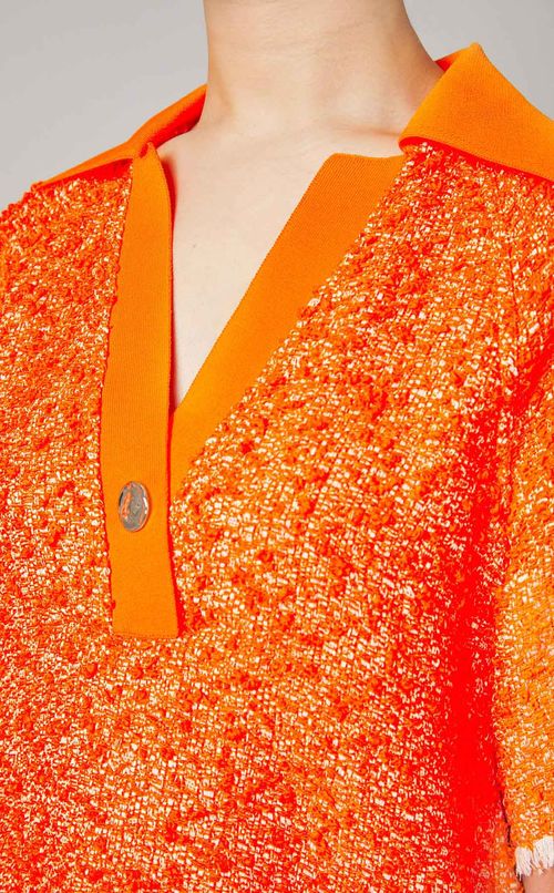 ツイードオープンカラープルオーバー