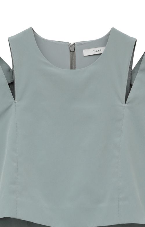 スリットショルダーフレアワンピース