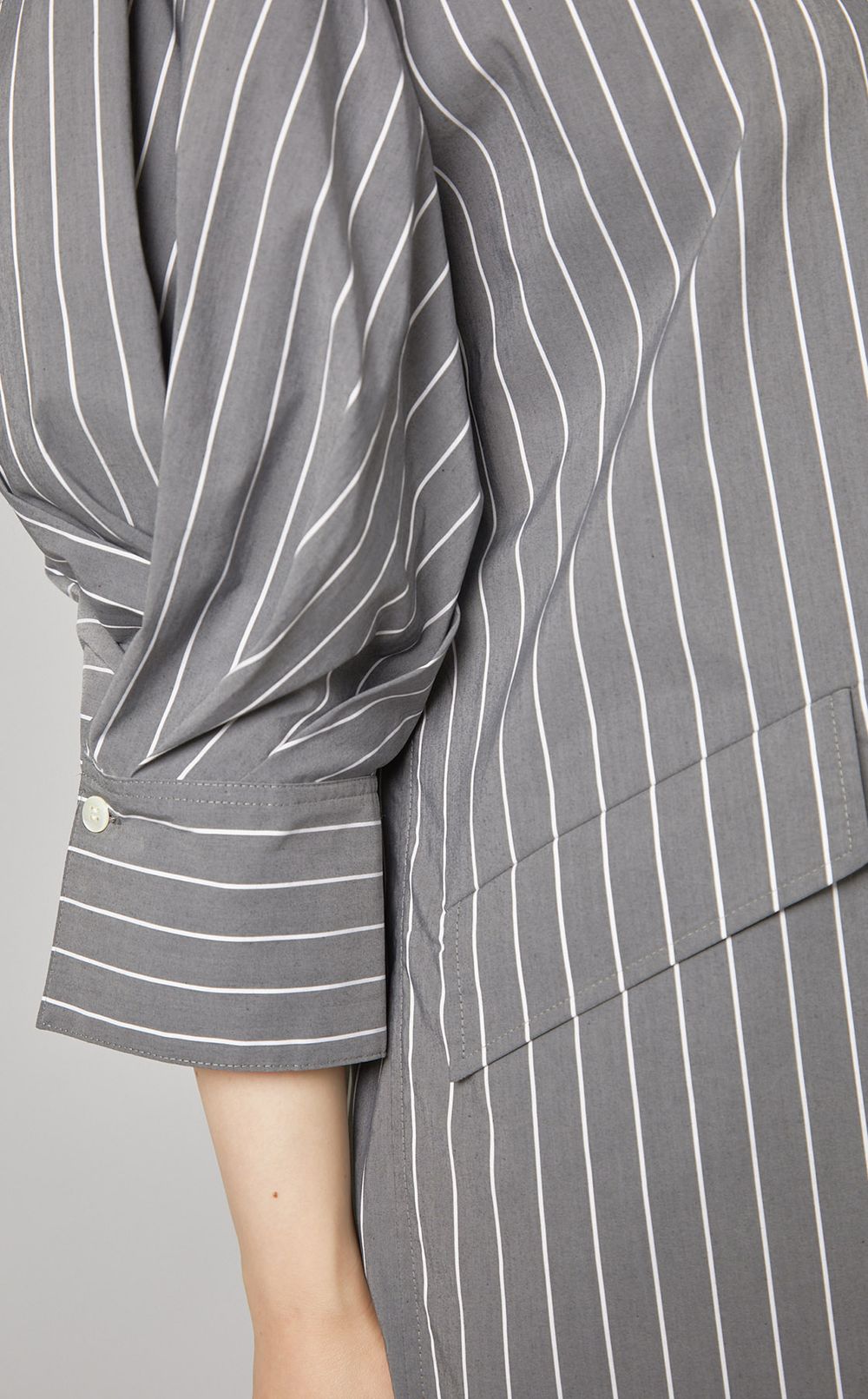 日本未入荷 KUOSE★パールラインパフスリーブシャツワンピース styling/|パフスリーブシャツワンピース