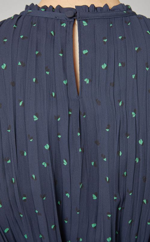 ランダムプリーツプリントワンピース