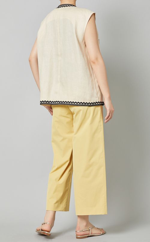 ヘンプツイルフレンチスリーブジレ