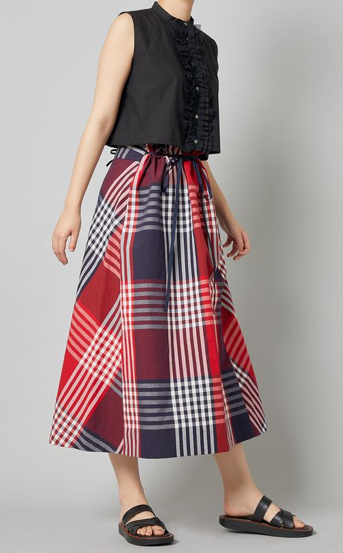 ブロックギンガムスカート