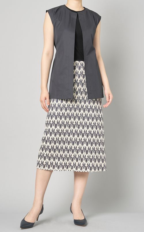 ギャバノースリーブブラウスジレ