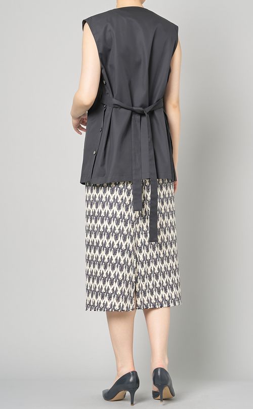 ギャバノースリーブブラウスジレ