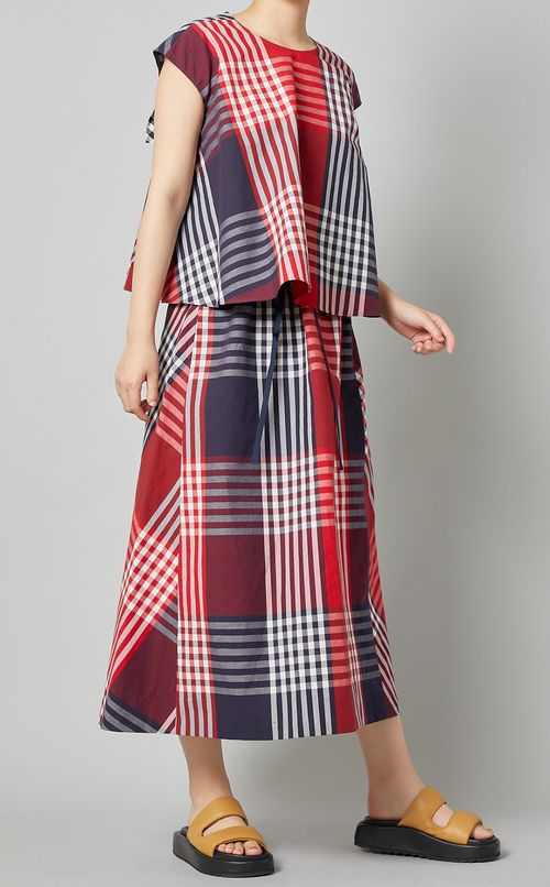 ブロックギンガムスカート