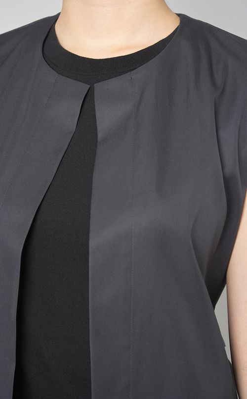 ギャバノースリーブブラウスジレ