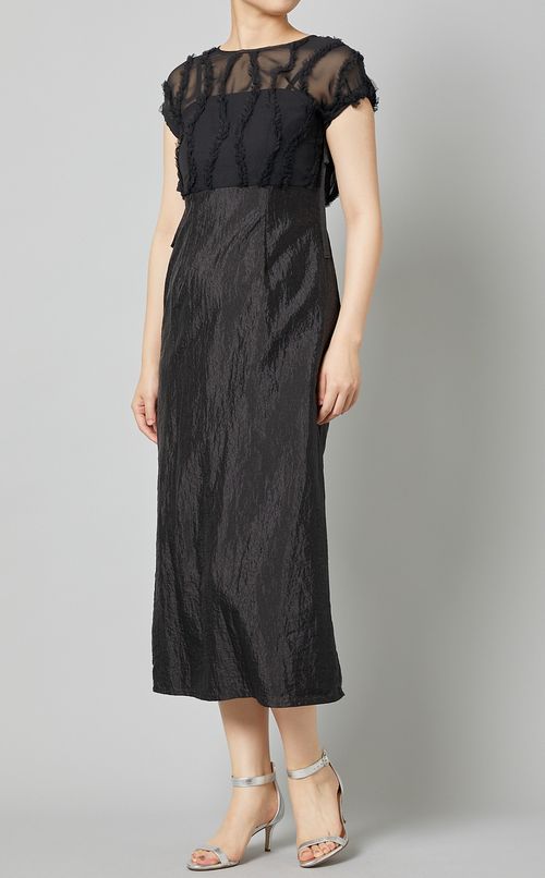 ドッキングハイウェストドレス