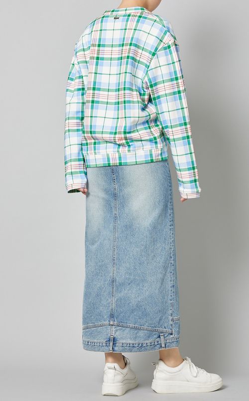 チェックプリントVネックカーディガン