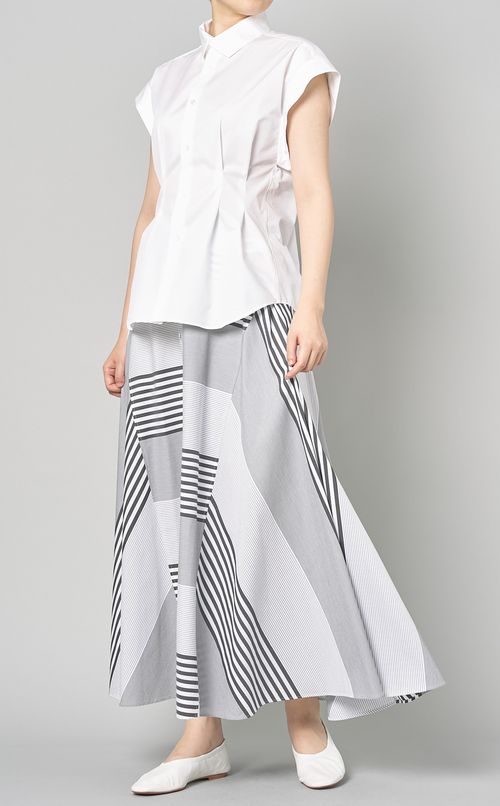 コットンブロードワイドスリーブシャツ