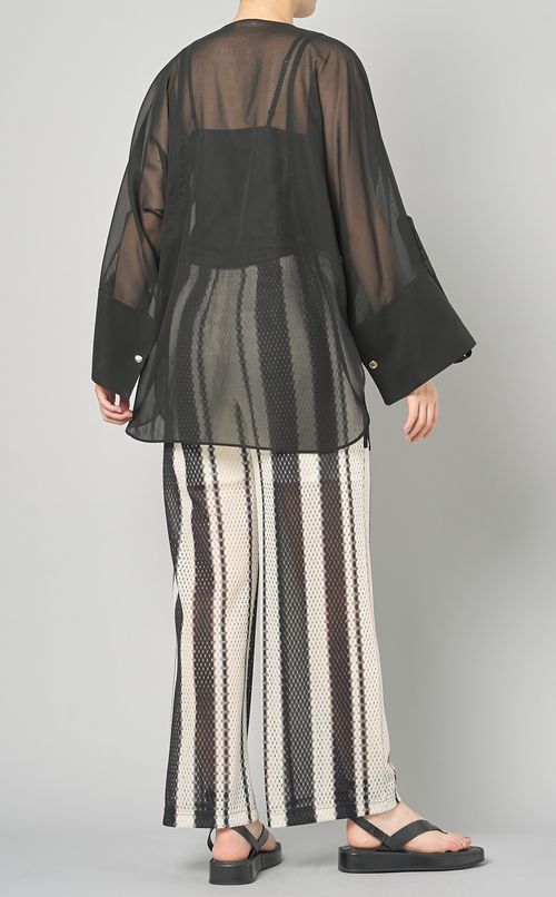 オーガンジードルマンスリーブシアーシャツ