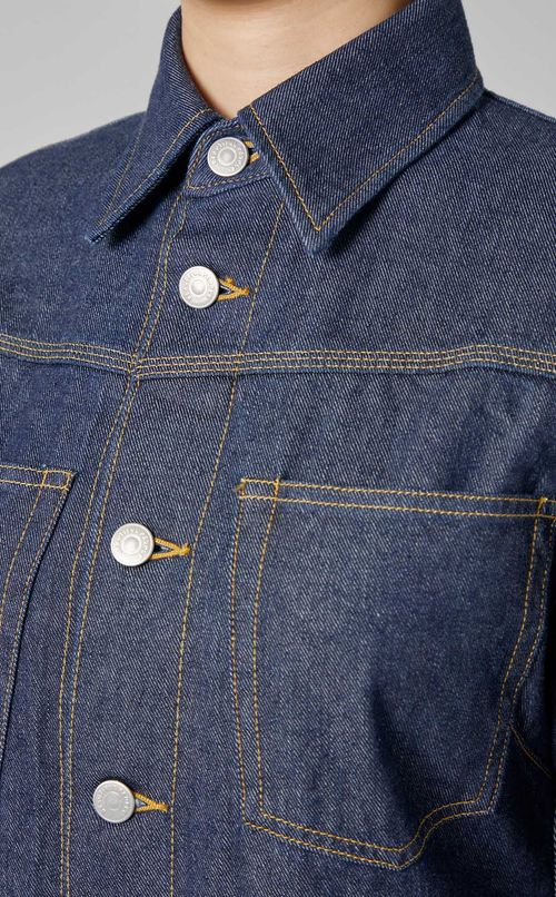 デニムシャツロングワンピース