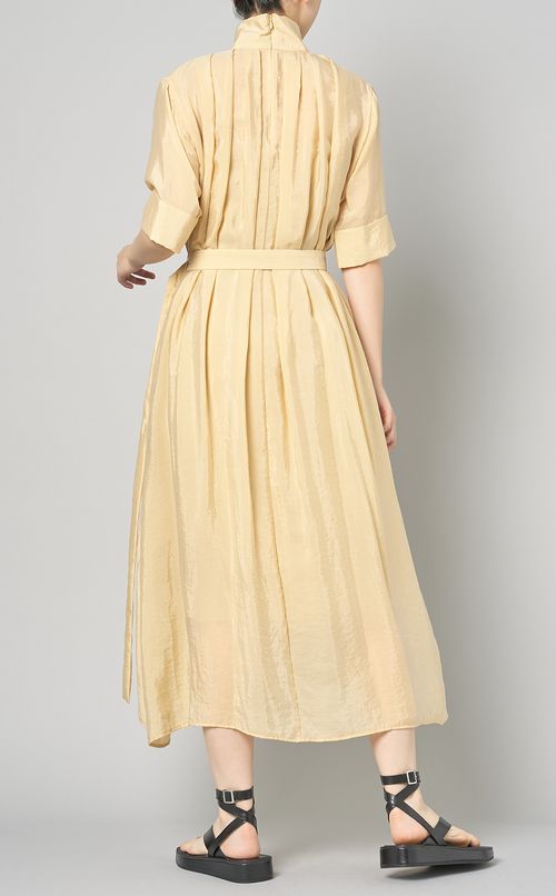 オーガンジーピンタックプリーツドレス