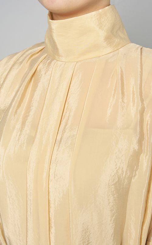 オーガンジーピンタックプリーツドレス