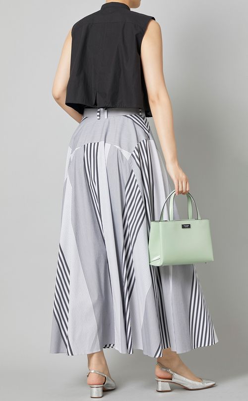 コットンストライプサーキュラースカート