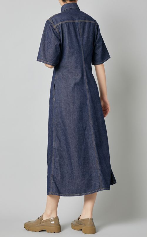 デニムシャツロングワンピース
