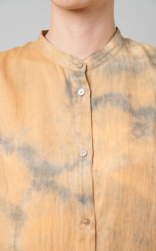 コットンシルクブラウスワンピース