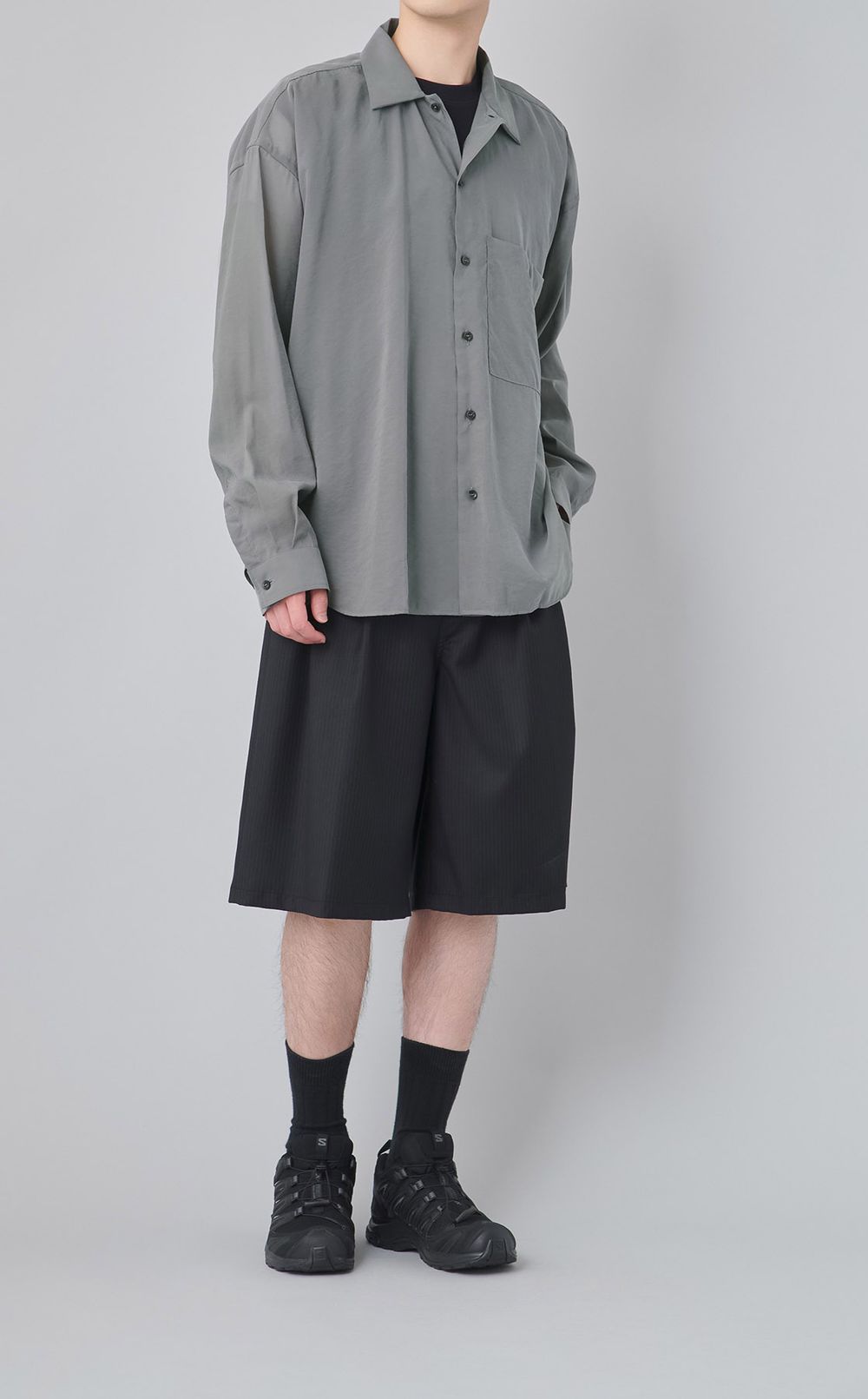 ベルテッドストライプショートパンツ