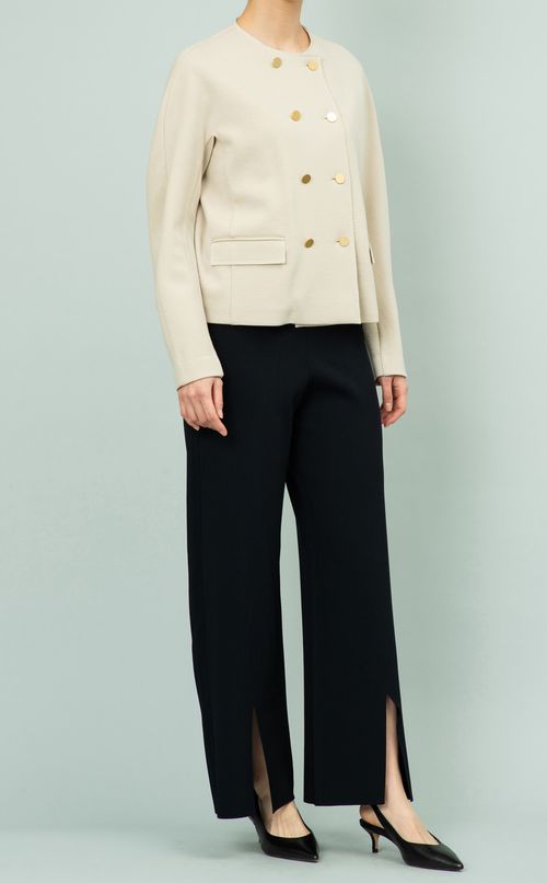 スリット入りニットワイドパンツ