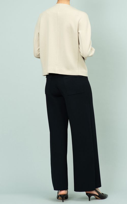 スリット入りニットワイドパンツ